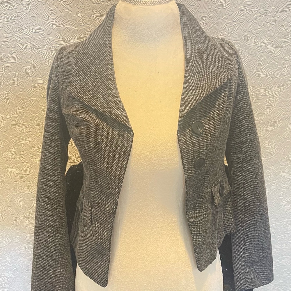 Ann Taylor Charcoal Blazer with Button Details